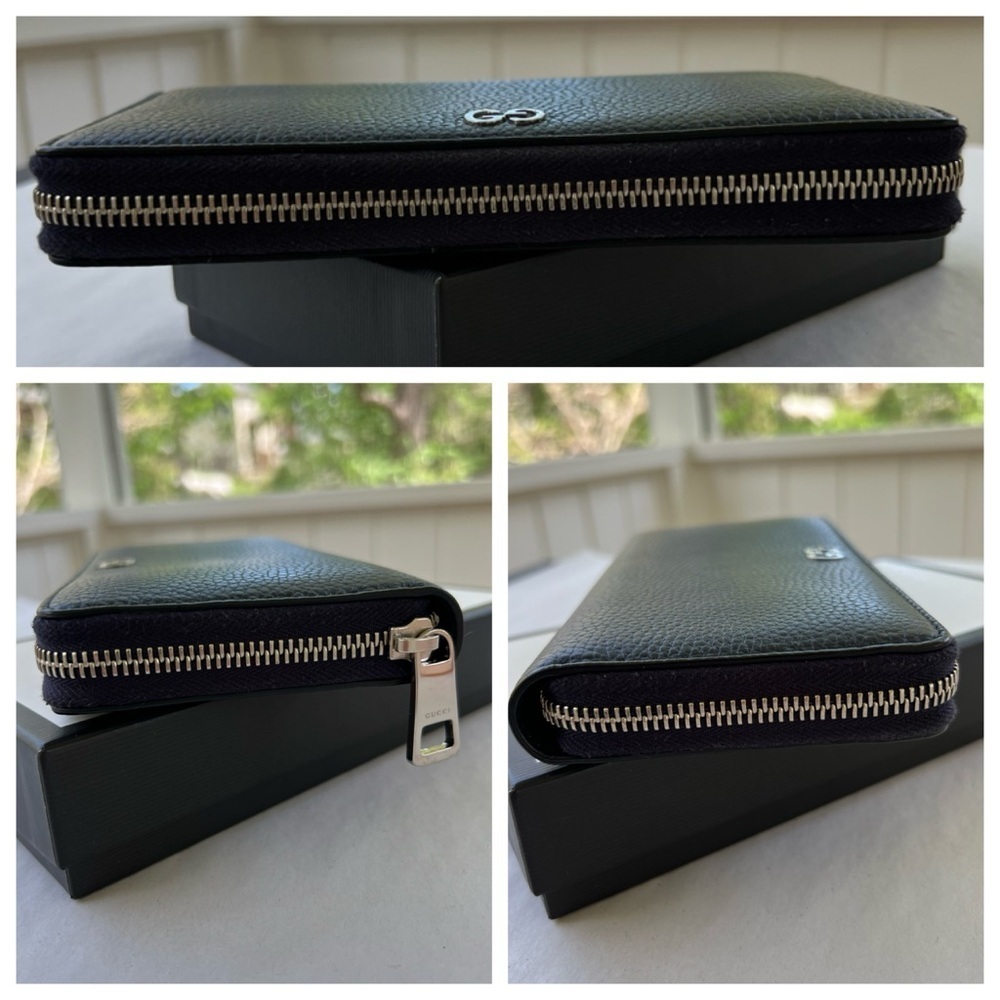 Gucci Navy Dorian Zip Wallet - Picture 9 of 11